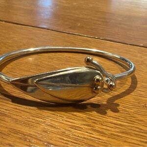 🍃 Eden Hand Arts Willow Leaf Bracelet – Sterling Silver & Gold Accents